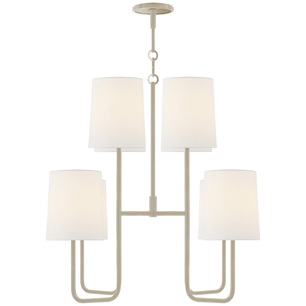 Visual Comfort Go Lightly Medium Chandelier with Linen Shades