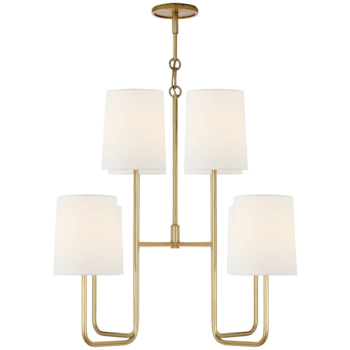 Visual Comfort Go Lightly Medium Chandelier with Linen Shades