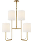 Visual Comfort Go Lightly Medium Chandelier with Linen Shades