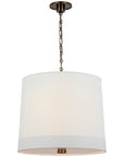 Visual Comfort Simple Hanging Shade with Banded Linen Shade