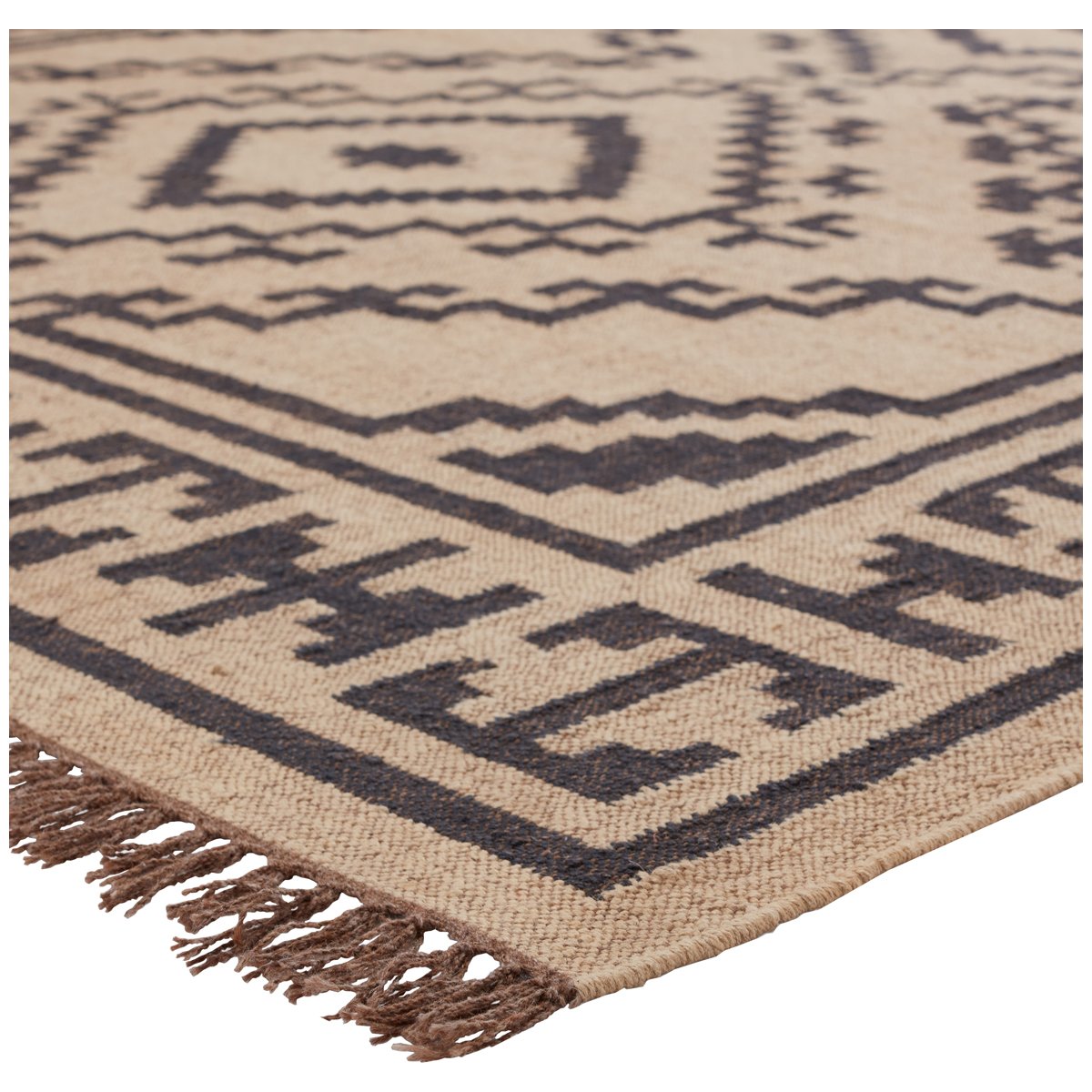 Jaipur Bedouin Jaima Tribal Medallion Beige Black BD24 Rug