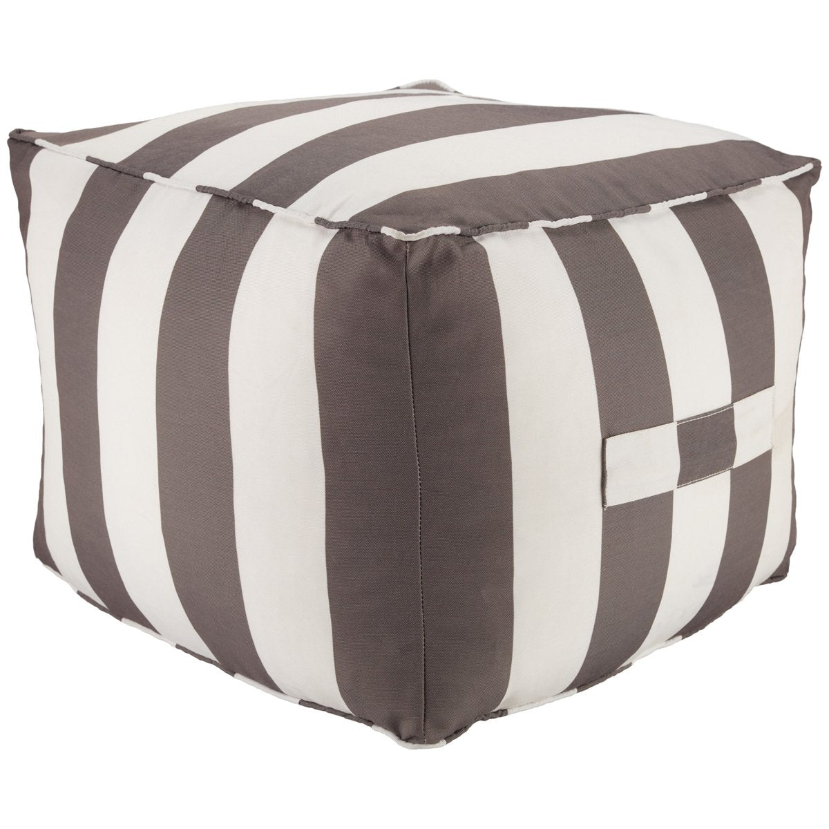 Jaipur Birch Point Chatham Stripes Gray White BIR02 Pouf