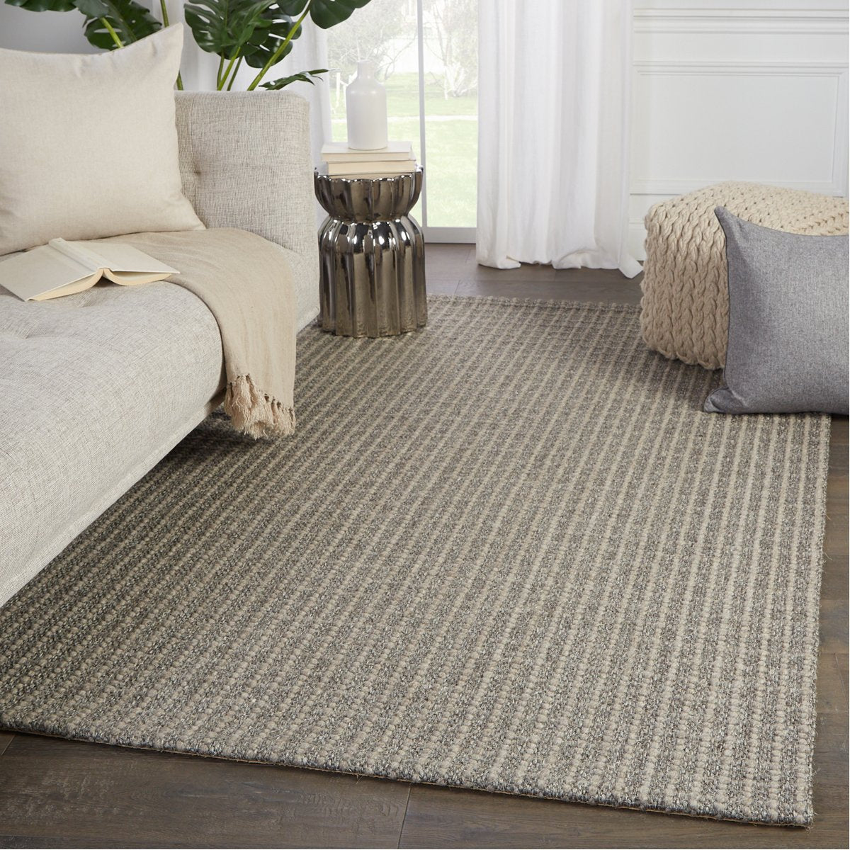 Jaipur Bombay Tane Solid Trellis Gray BOB08 Rug