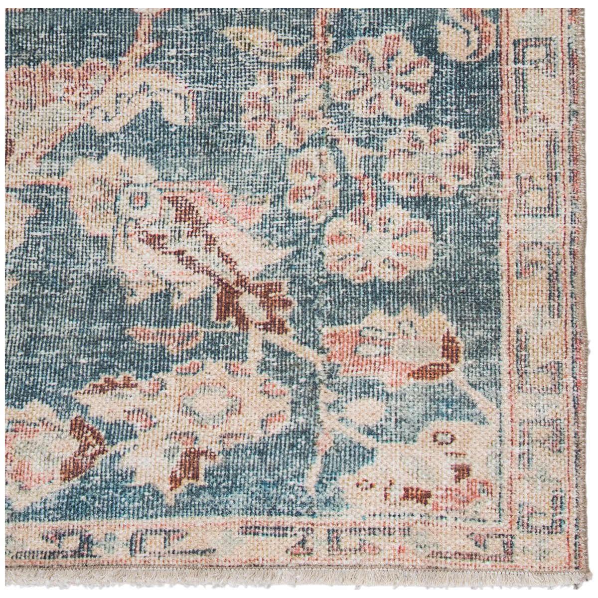 Jaipur Boheme Bardia Oriental Damask Dark Teal Rust BOH08 Rug