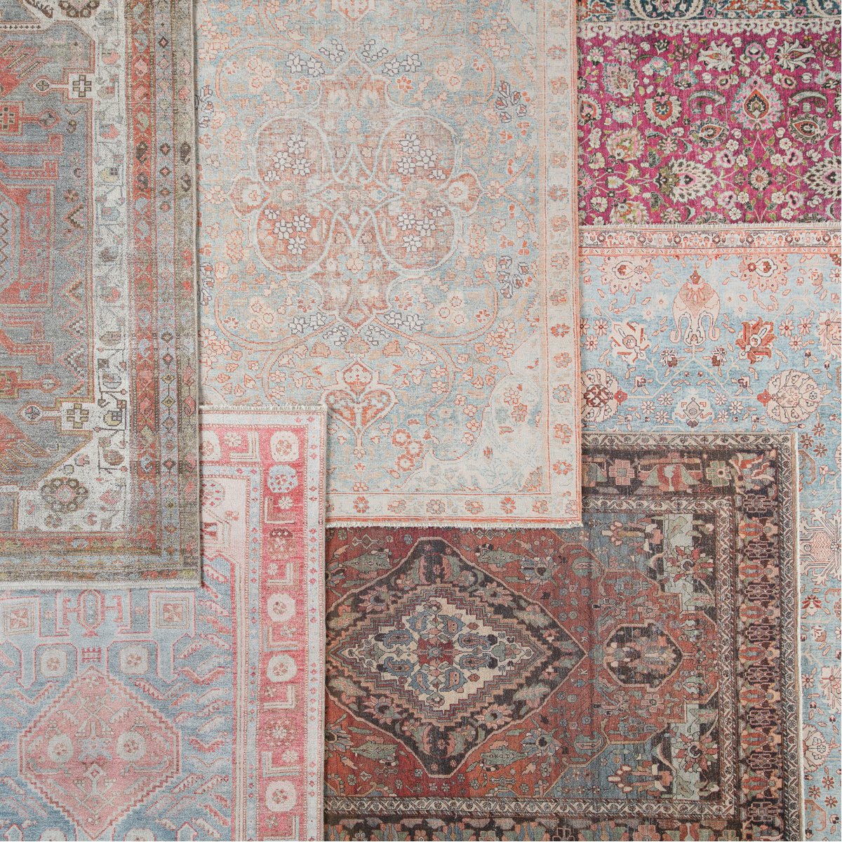 Jaipur Boheme Fay Medallion Floral Orange Light Blue BOH15 Rug