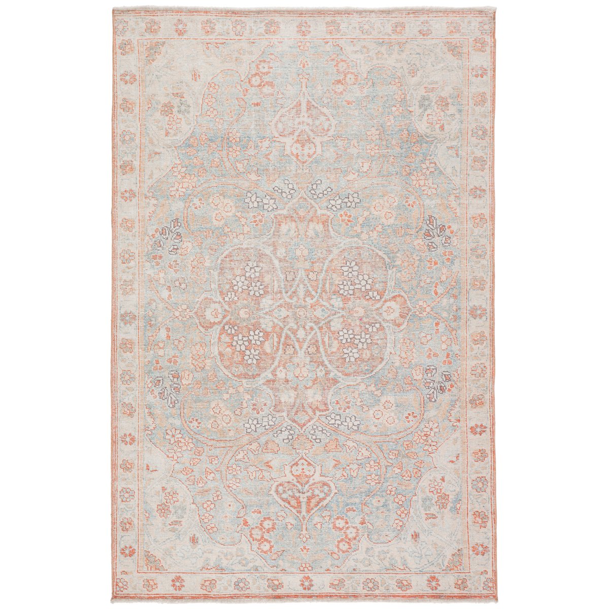 Jaipur Boheme Fay Medallion Floral Orange Light Blue BOH15 Rug