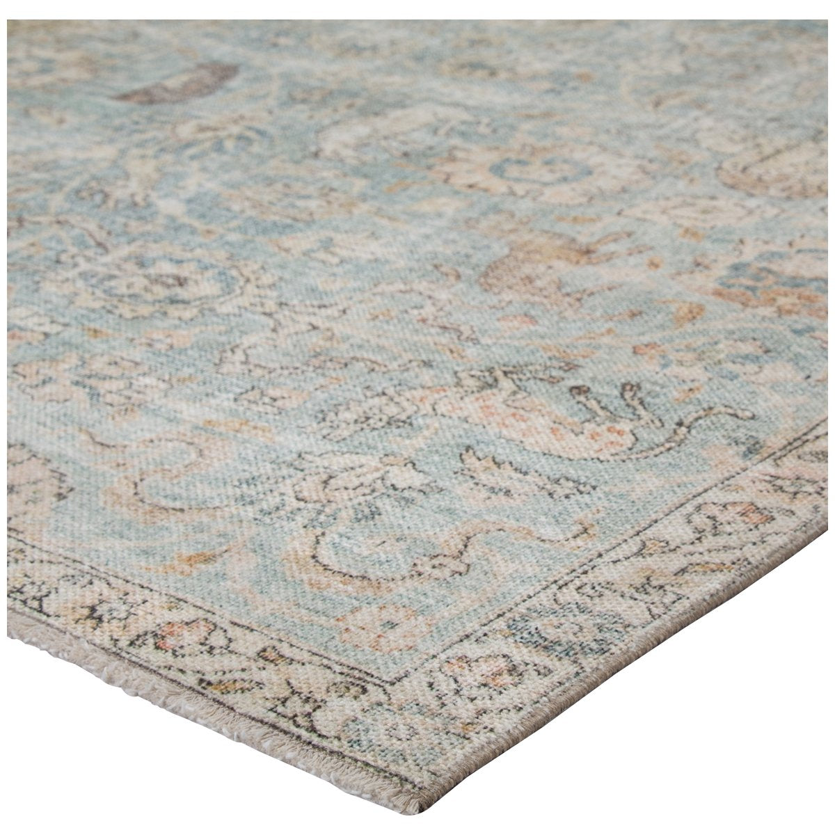 Jaipur Boheme Stag Oriental Floral Teal Gold BOH17 Rug