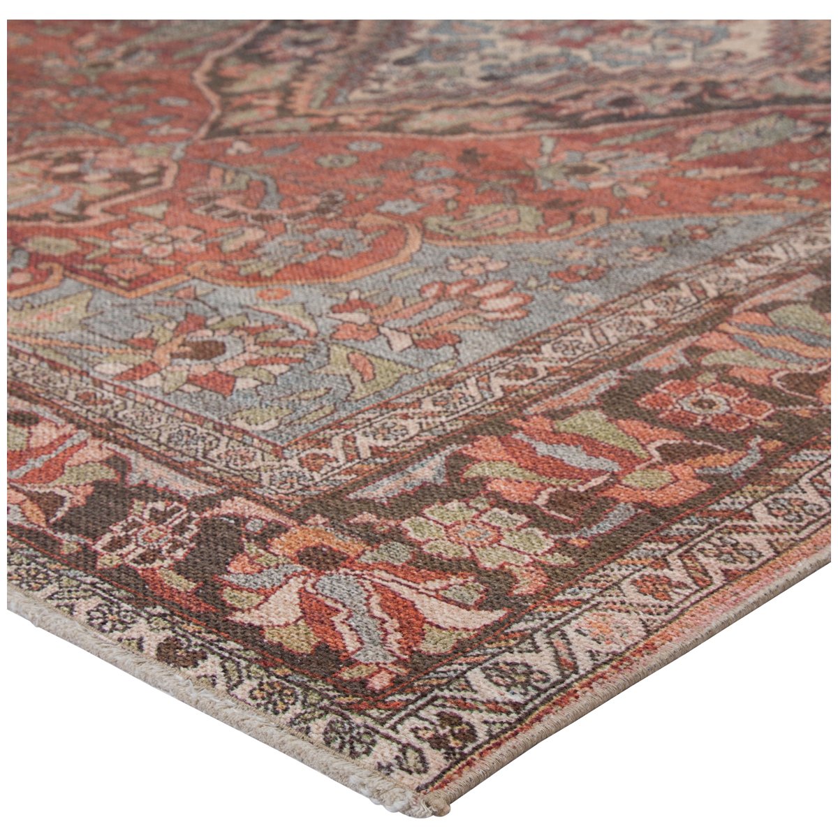 Jaipur Boheme Wesleyan Medallion Border Rust Gray BOH18 Rug