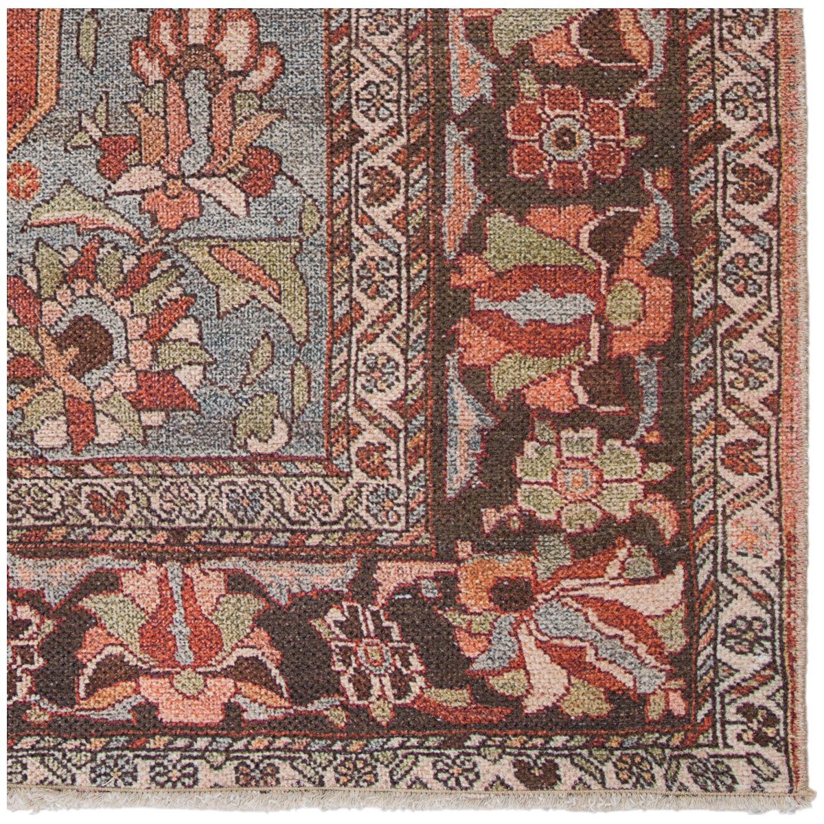 Jaipur Boheme Wesleyan Medallion Border Rust Gray BOH18 Rug