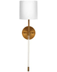 Worlds Away Acrylic Sconce with White Linen Shade