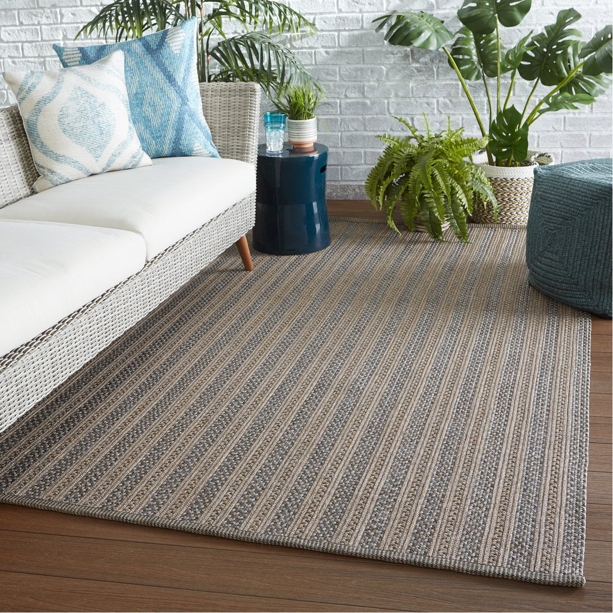 Jaipur Brontide Madaket Stripes Taupe Gray BRO01 Rug