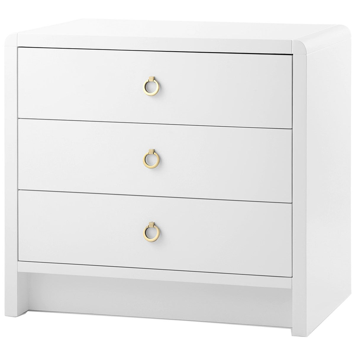 Villa &amp; House White Bryant 3-Drawer Side Table