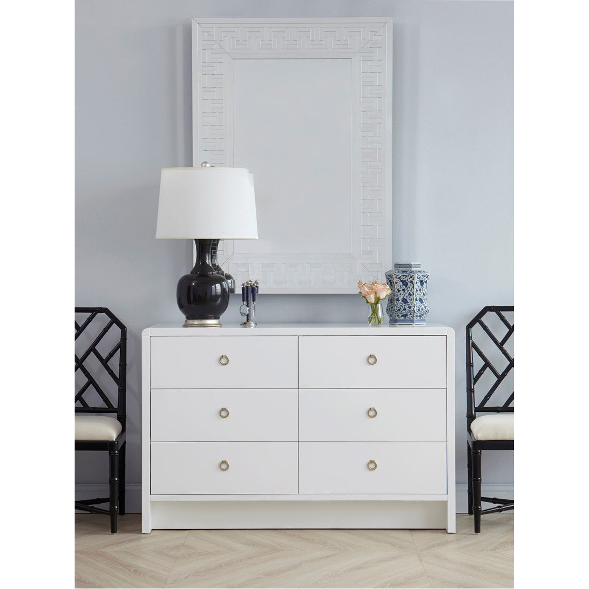 Villa &amp; House White Bryant Extra Large 6-Drawer Dresser