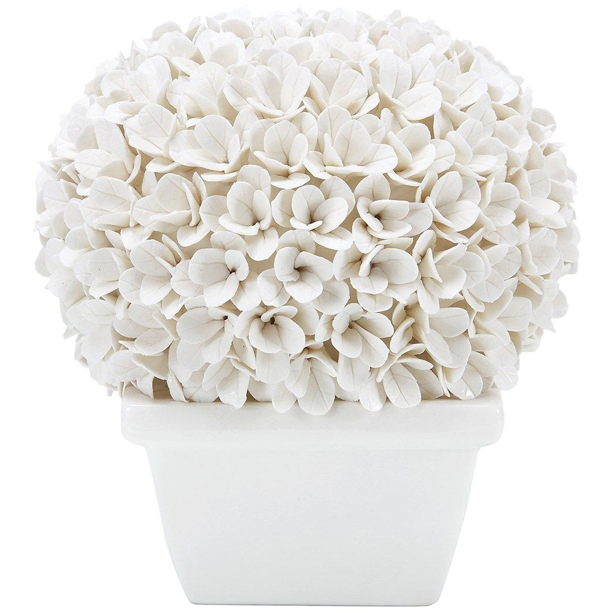 Villa &amp; House Boston Round Boxwood Topiary - White