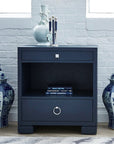 Villa & House Frances 2-Drawer Side Table - Navy Blue