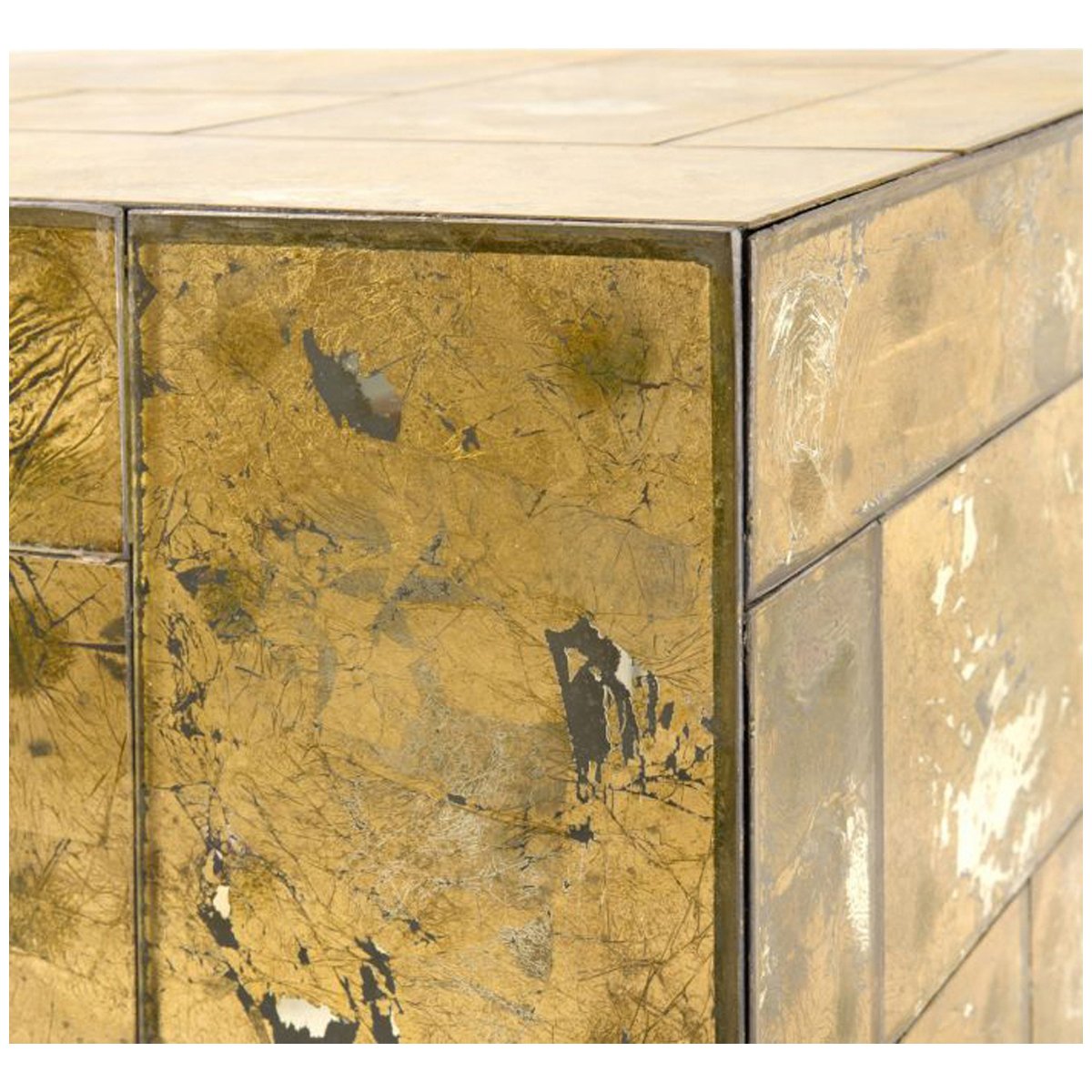 Villa &amp; House Leger Side Table - Antique Mirror and Gold