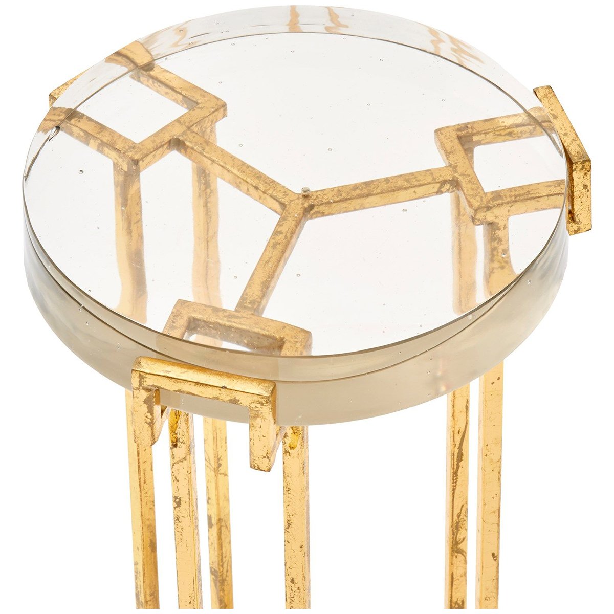 Villa &amp; House Prism Round Side Table - Gold