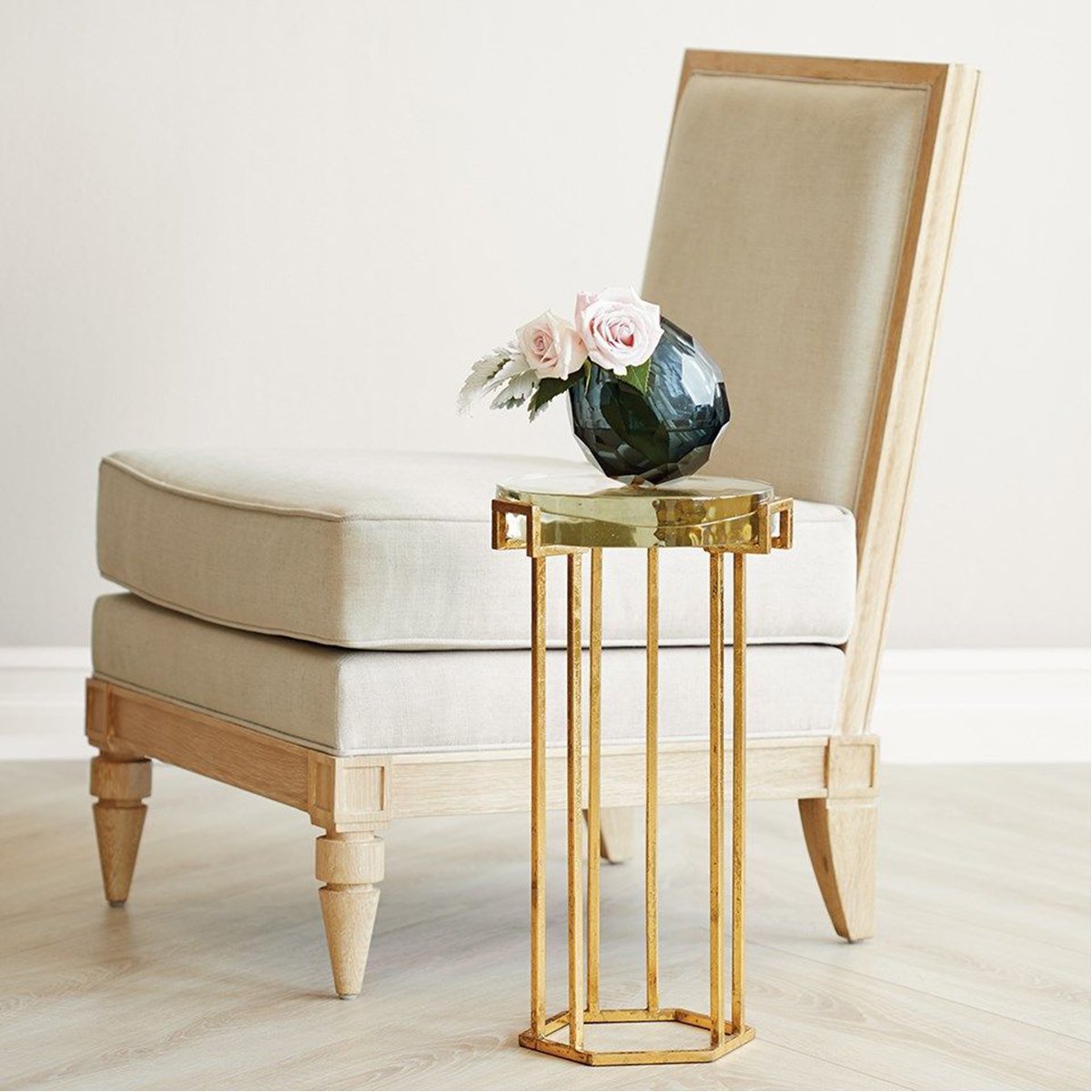 Villa &amp; House Prism Round Side Table - Gold