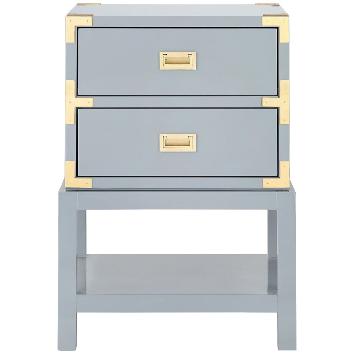 Villa &amp; House Tansu 2-Drawer Side Table - Gray