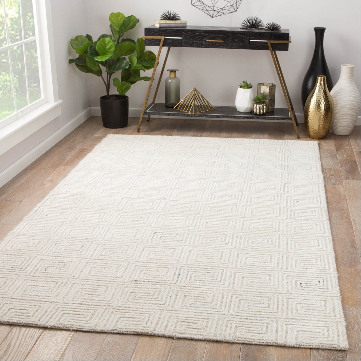 Jaipur Capital Harkness Geometric CAP03 White/Gray Area Rug