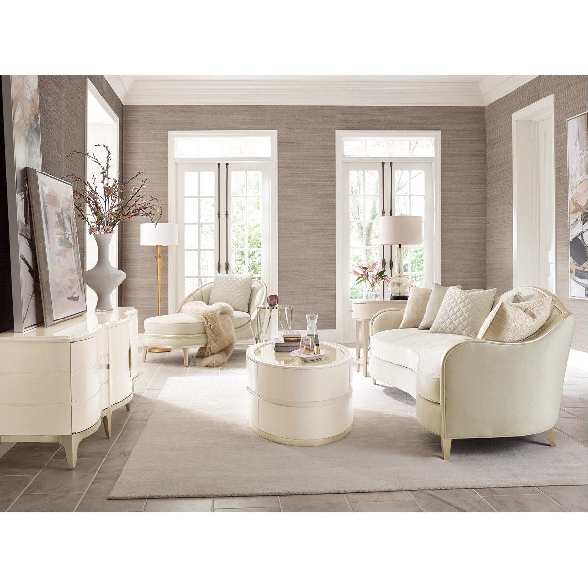 Caracole Adela Blush Taupe Upholstery Sofa