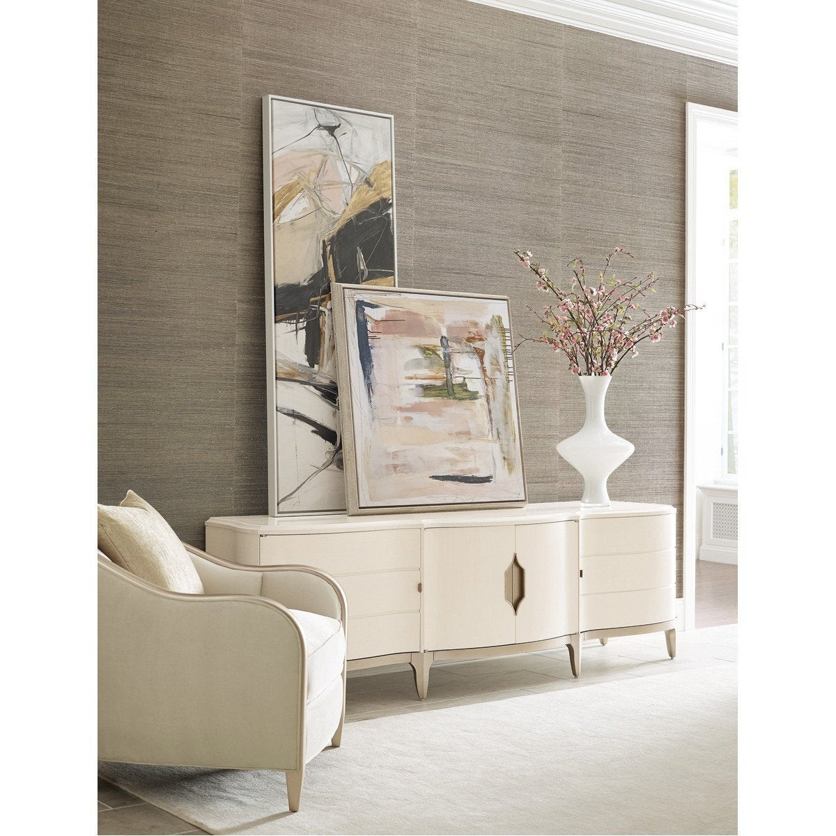 Caracole Adela Blush Taupe Media Cabinet