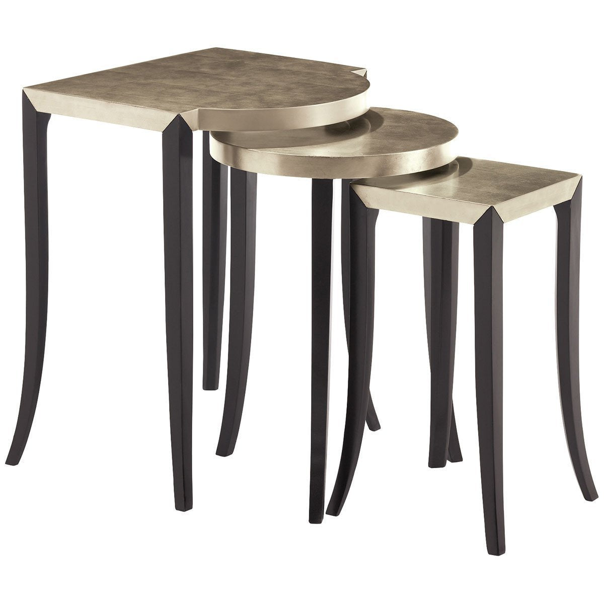 Caracole Out &amp; About Ebony and Taupe Silver Side Table