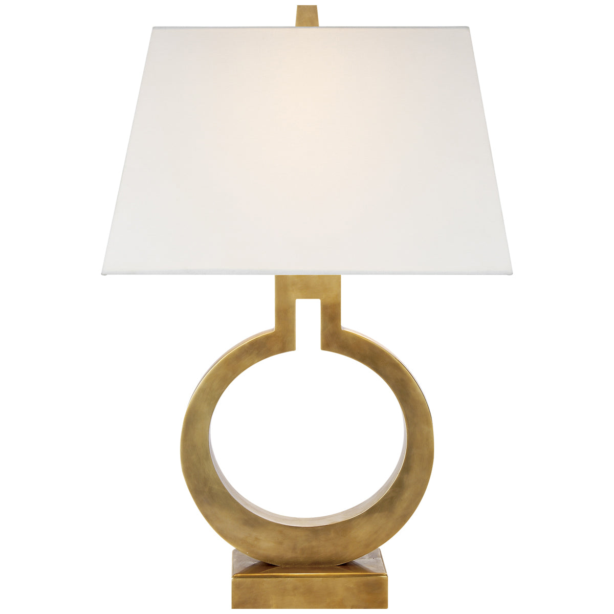 Visual Comfort Ring Form Small Table Lamp with Linen Shade