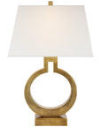 Visual Comfort Ring Form Small Table Lamp with Linen Shade