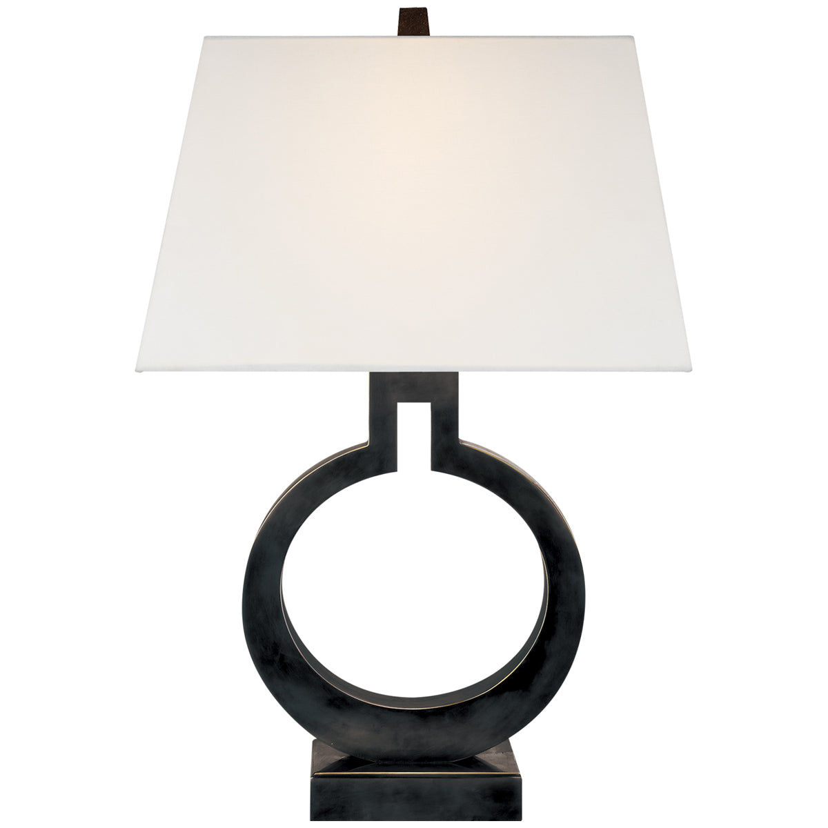 Visual Comfort Ring Form Small Table Lamp with Linen Shade