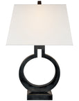 Visual Comfort Ring Form Small Table Lamp with Linen Shade