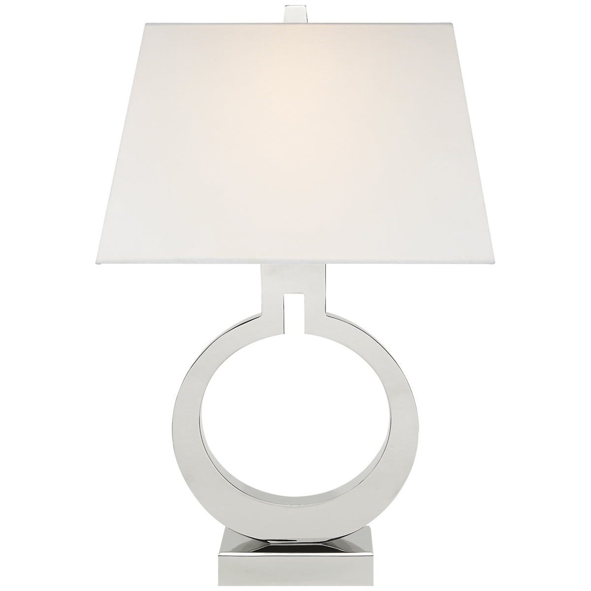 Visual Comfort Ring Form Small Table Lamp with Linen Shade