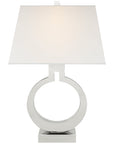 Visual Comfort Ring Form Small Table Lamp with Linen Shade