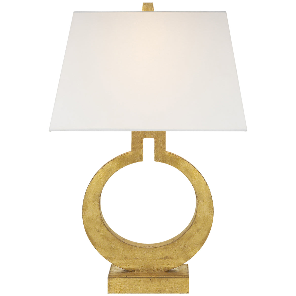 Visual Comfort Ring Form Large Table Lamp with Linen Shade