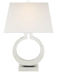 Visual Comfort Ring Form Large Table Lamp with Linen Shade