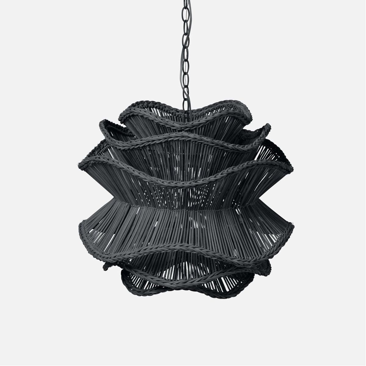 Made Goods Alondra Layered Rattan Floral 3-Light Chandelier