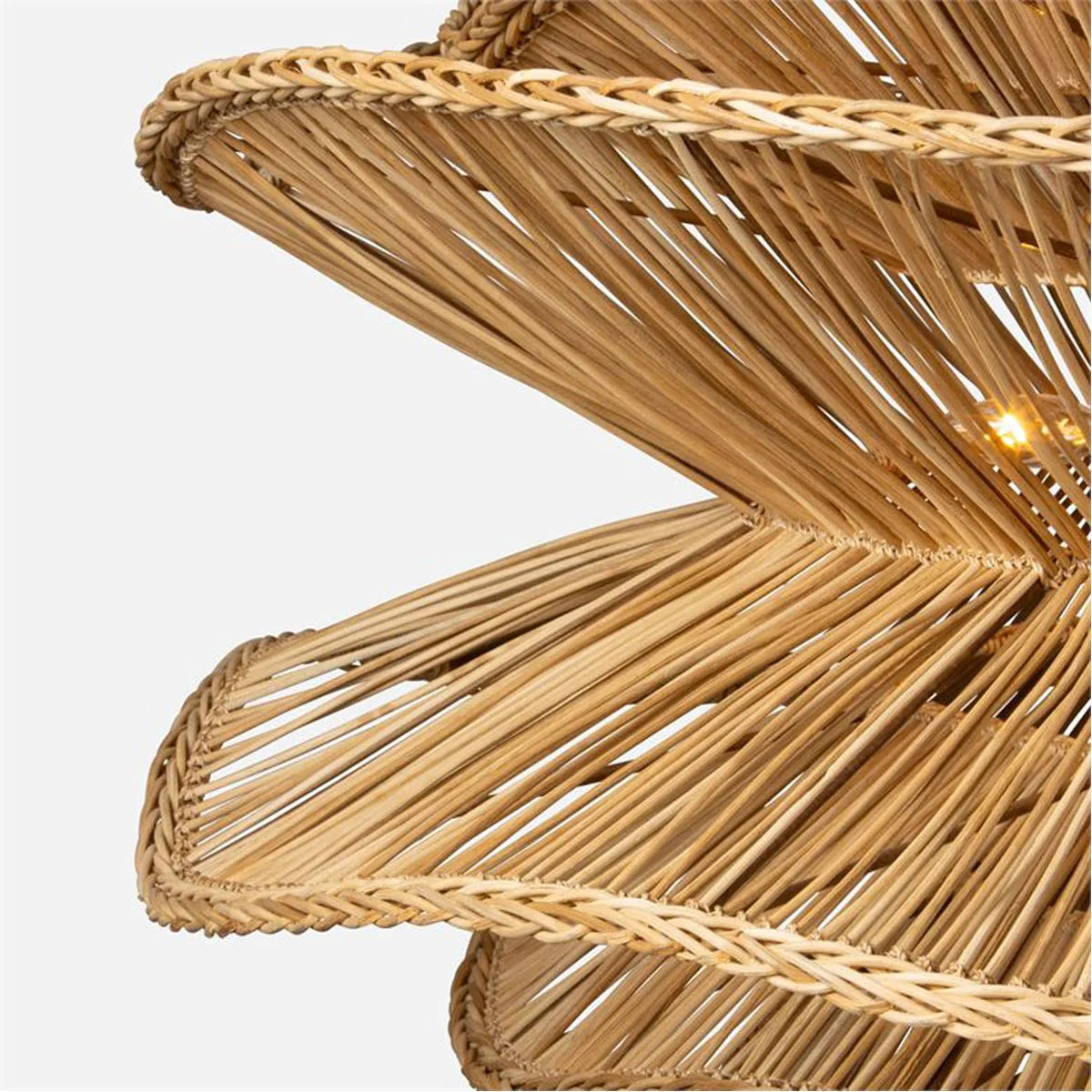 Made Goods Alondra Wavy Rattan 40-Inch Chandelier