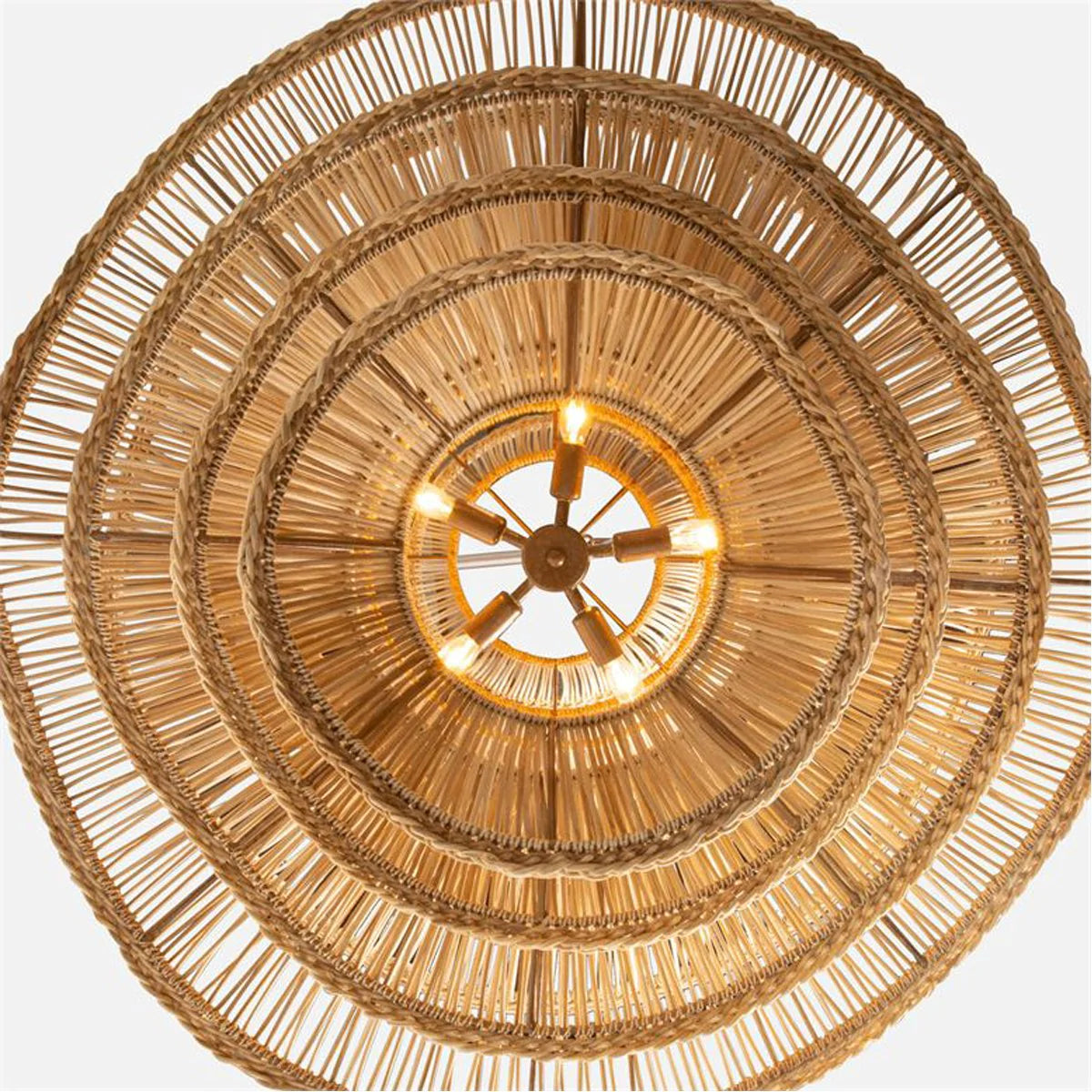 Made Goods Alondra Wavy Rattan 40-Inch Chandelier