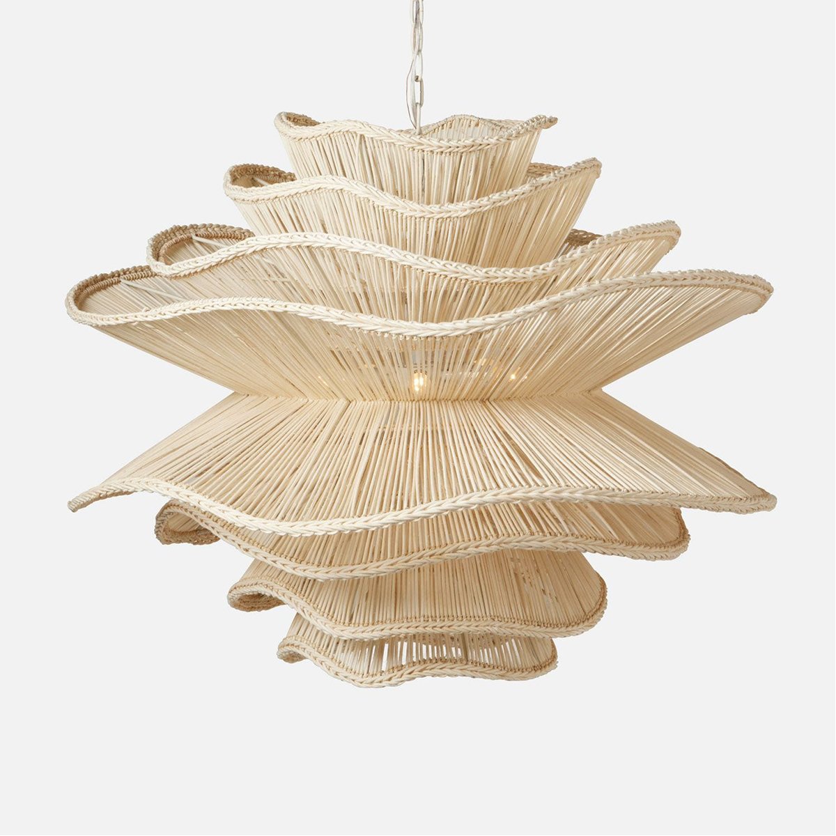 Made Goods Alondra Wavy Rattan 40-Inch Chandelier