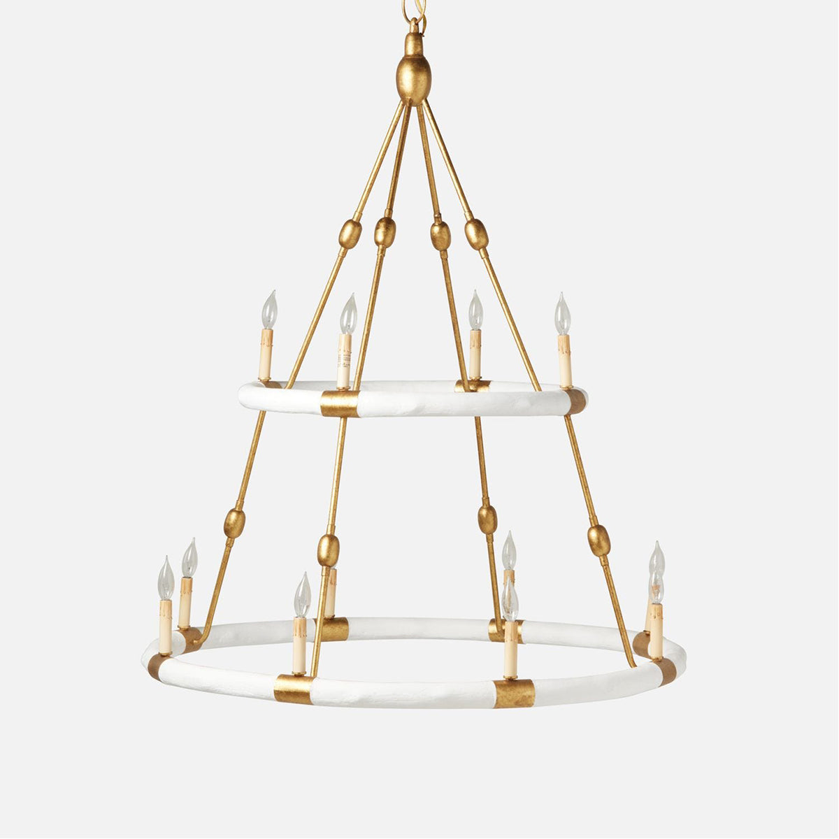 Made Goods Dean Faux Bois Circle 2-Tier 12-Light Chandelier