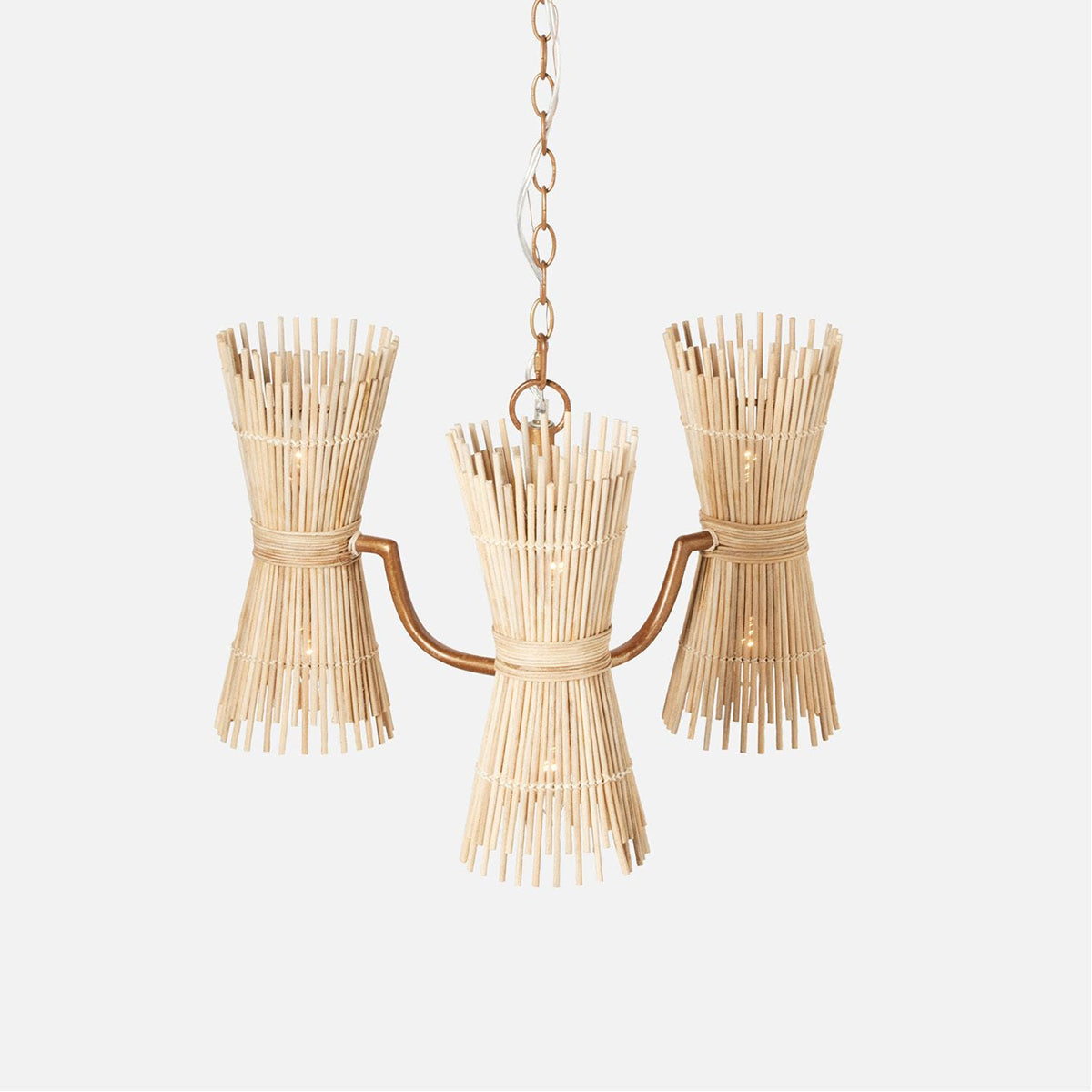 Made Goods Miko 6-Light Modern Rattan Spindle Chandelier