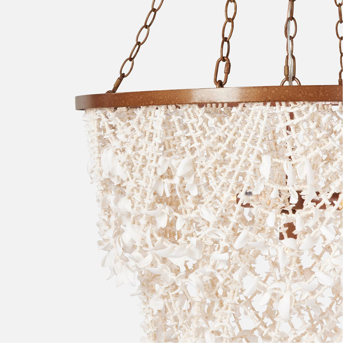 Made Goods Terza White Shell Draped Chandelier