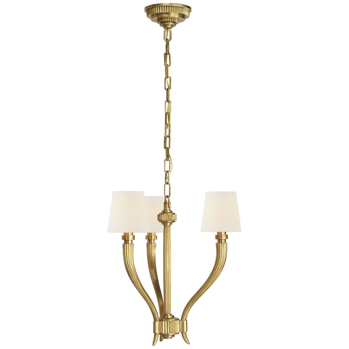 Visual Comfort Ruhlmann Small Chandelier with Linen Shades