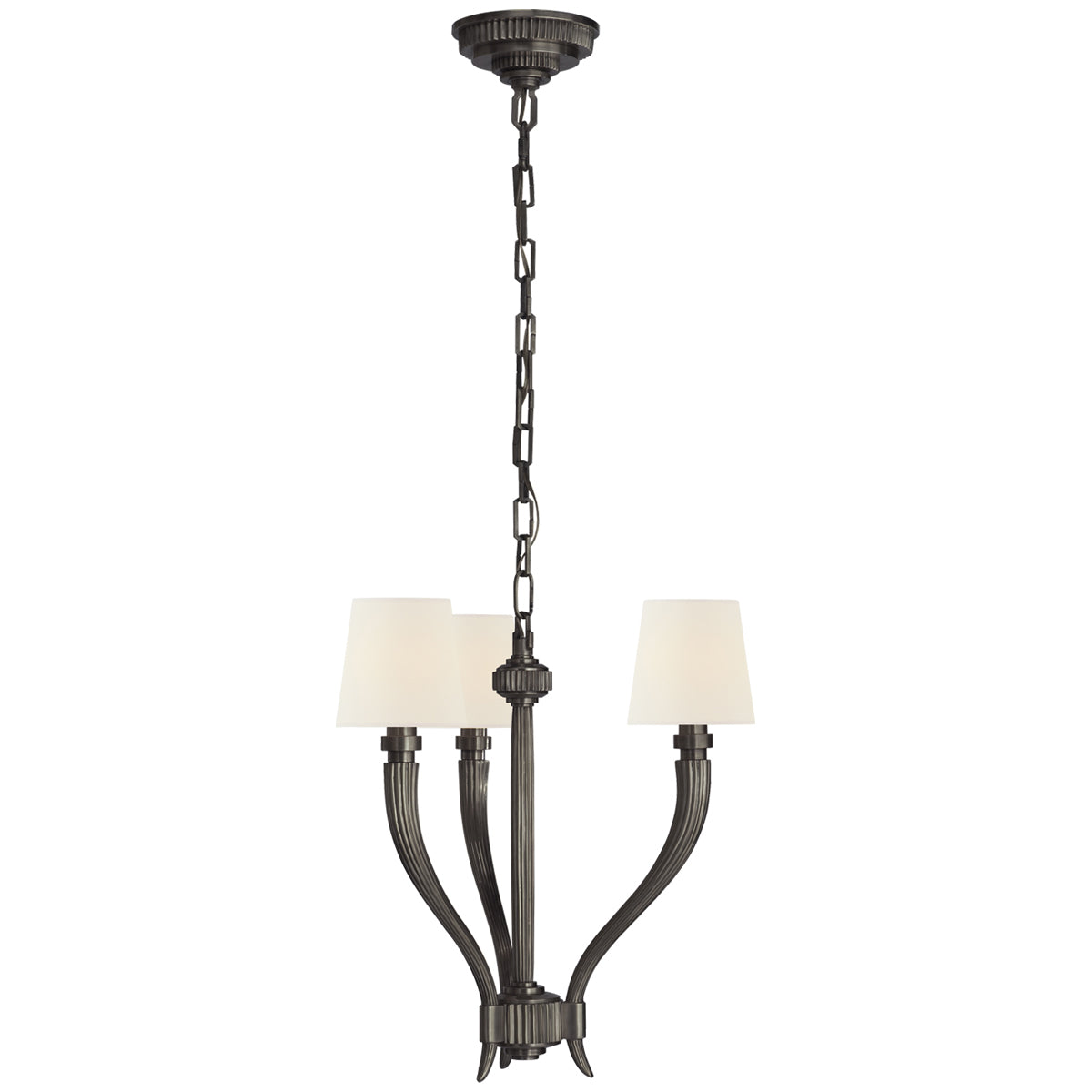 Visual Comfort Ruhlmann Small Chandelier with Linen Shades