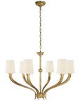 Visual Comfort Ruhlmann Large Chandelier with Linen Shades