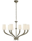 Visual Comfort Ruhlmann Large Chandelier with Linen Shades