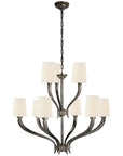 Visual Comfort Ruhlmann 2-Tier Chandelier with Linen Shades