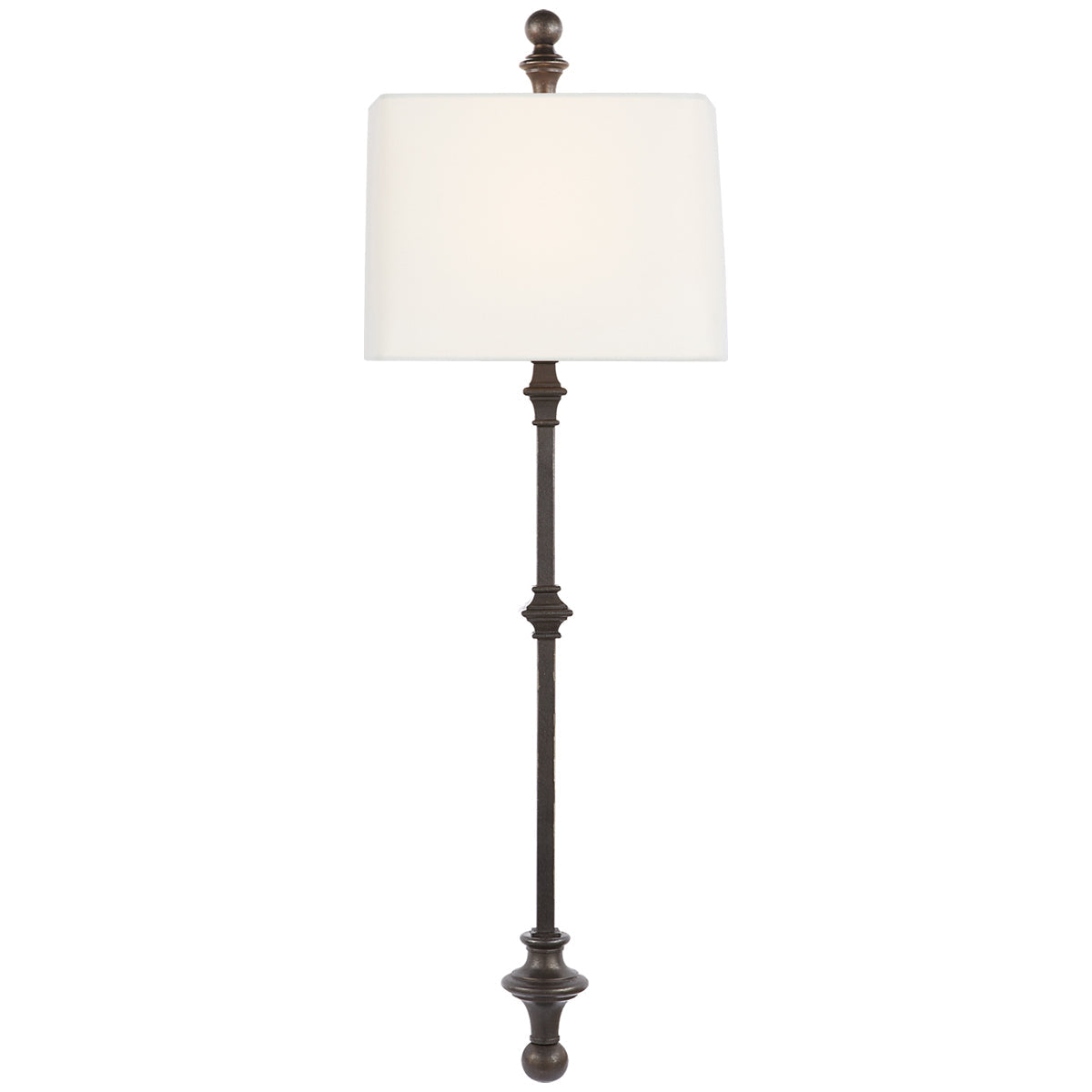 Visual Comfort Cawdor Stanchion Wall Light with Linen Shade