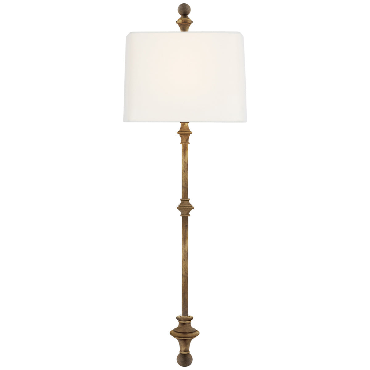 Visual Comfort Cawdor Stanchion Wall Light with Linen Shade