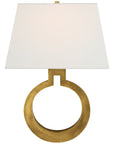 Visual Comfort Ring Form Large Wall Sconce with Linen Shade